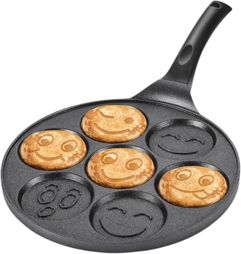 27 Cm Döküm Granit Emojili Pancake Tavası | Yapışmaz Granit Kaplama Krep ve Pancake Tavası | Dayanıklı ve Eşit Isı Dağılımlı Tava - Görsel 3