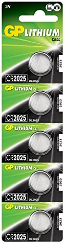 Alternative view of GP Batteries CR2025 2025 Boy Lityum Düğme Pil, 3 Volt, 5'li Kart, Gri