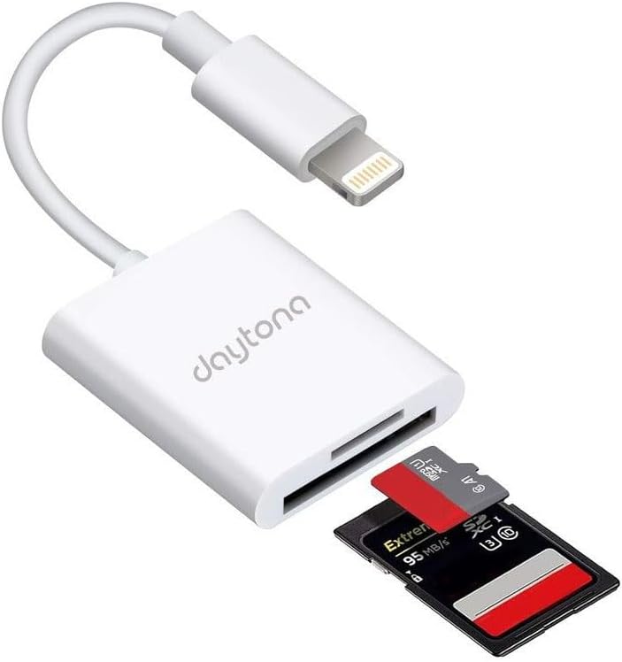 NK1022 Apple iPhone iPad Lightning To SD Camera Reader SD Micro SD Kart Okuyucu Kablo Adaptör-Beyaz - Görsel 3
