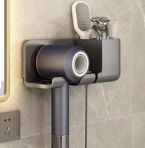 Alternative view of Saç Kurutma Makinesi Tutucu Banyo Organizeri: Duvara Monte Edilebilir, Pratik Depolama Çözümü (Antrasit)