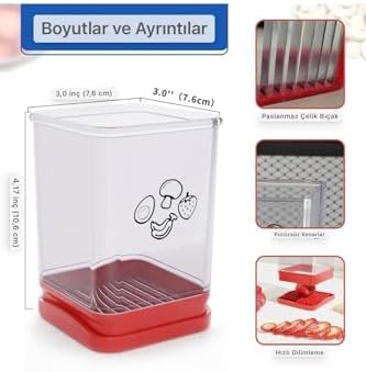 2 Adet Meyve Sebze Dilimleme Paslanmaz Çelik Bardak Dilimleme Yumurta Dilimleme, - Görsel 3