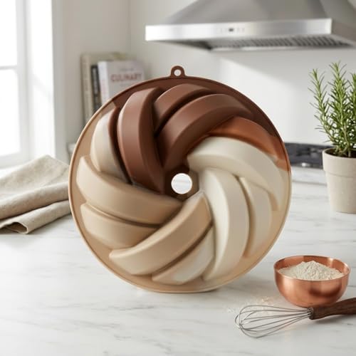Rüzgar Gülü Tasarımlı Silikon Kek Kalıbı - Yüksek Isıya Dayanıklı, Yapışmaz ve Esnek Girdap Pasta Kalıbı (26x8 cm, 1 Adet) - Görsel 3