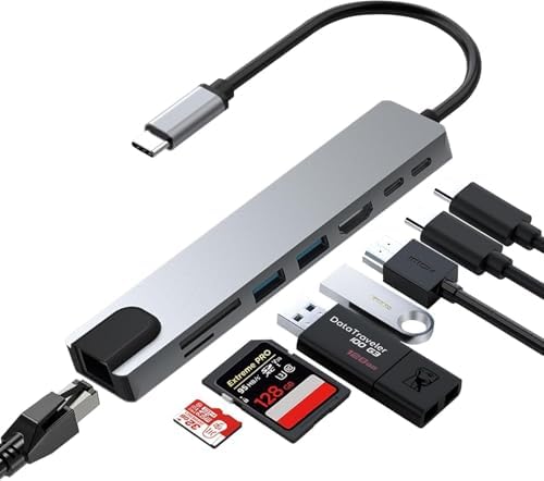 Alternative view of CF55 Macbook Android Uyumlu Type-C To 2 USB 3.0 4K HDMI Ethernet RJ45 PD Çevirici Hub Adaptör, Standart