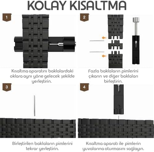 ile Uyumlu Prestige Model 22mm Çelik Kordon GT6/GT6 Pro/GT5/GT5 Pro/GT4/GT3/GT3 Pro/GT2/GT2 Pro 46mm için Katlanır Toka Mekanizmalı Paslanma Yapmayan Metal GT6 46mm Kordon - Görsel 3