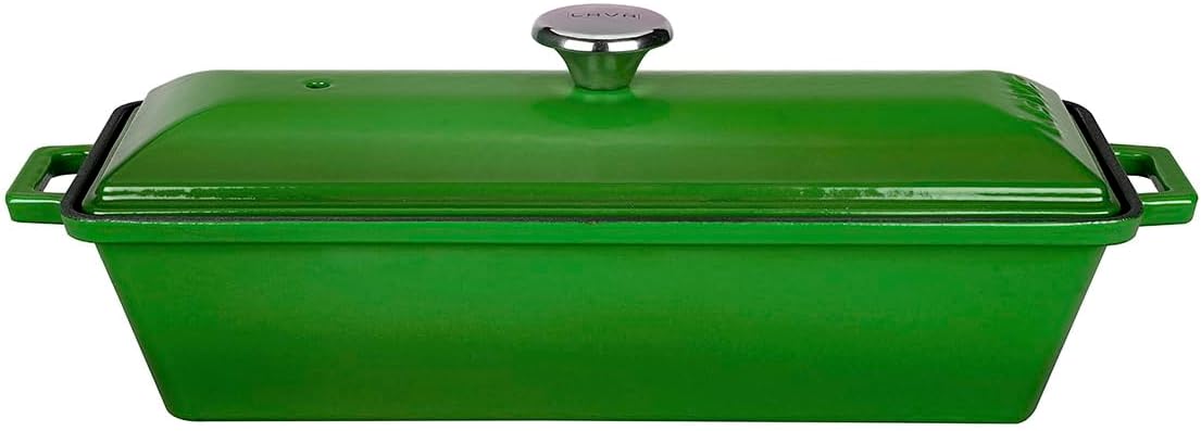 Döküm Ekmek Kabı/Terrine 11X29cm - Yeşil