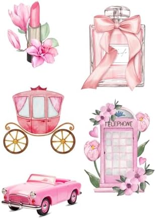 Karışık pembe vintage 180 adet sticker seti (10 sayfa) Tek Ebat