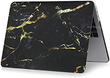 MacBook Pro 13 İnç Kılıf A1425 A1502 Uyumlu Sert Kapak Hard Case Koruyucu Retina 13 Laptop Kılıfı Siyah Mermer Desenli İnce Hafif Tam Koruma Siyah