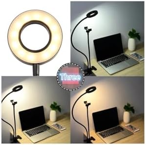 Kıskaçlı Akrobatik 3 Renk Masa Lambası, USB Beyaz, Işık Şiddeti ve Rengi Ayarlanabilir, Kitap Okuma ve Çalışma Işığı, Güç Kablosu Dahil