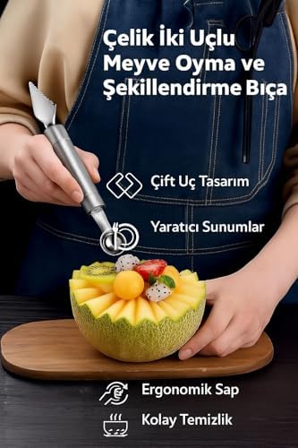 Alternative view of Çelik iki Uçlu Meyve Oyma ve Şekillendirme Bıçağı cin777