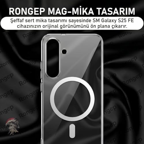 [Mag-Mika]  Galaxy S25 FE için Şeffaf Telefon Kılıfı [MagSafe ile Uyumlu] Güçlü Manyetikli S25 Fe Koruyucu Sararmaya Karşı İnce ve Hafif Full Sert PC  S25 FE Kılıfı (Şeffaf)