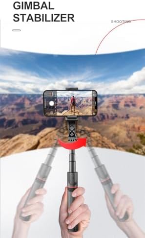 Alternative view of Gimbal Stabilizer Selfie Stick Tripod – 2’si 1 Arada Kablosuz Bluetooth Uzaktan Kumandalı, 700mm Ayarlanabilir Yükseklik, iOS & Android Uyumlu, Titreşim Önleyici Telefon Tripodu | L19