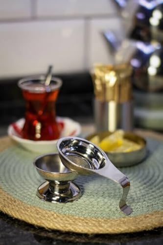 Paslanmaz Çelik Altlıklı Çay Süzgeci - 304 Kalite Paslanmaz Çelik - Görsel 3