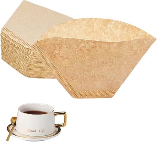 Aputue Kahve Filtreleri, 200 Adet 1-4 Fincan Beyazlatılmamış Doğal Kağıt Konik Kahve Filtresi, Küçük Boy Kahve Filtresi, Pour Over Kahve Dripper ve Kahve Makineleri İçin (Ahşap Rengi) - Görsel 3