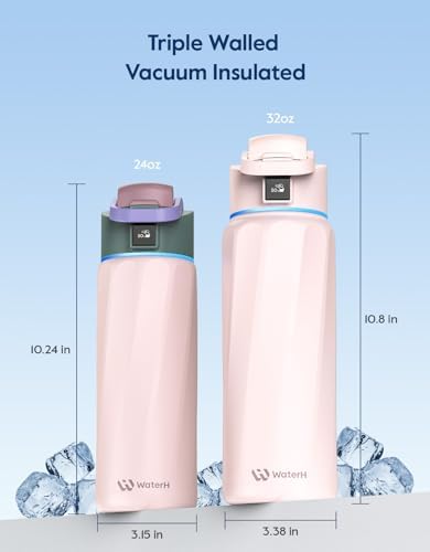 Alternative view of BOOST Akıllı Su Şişesi, Su İçmeyi Hatırlatan, Çift Duvarlı Vakum Yalıtımlı Su Şişesi Paslanmaz Çelik, Geniş Ağızlı 32 oz Sızdırmaz Kilitli Kapaklı Su Şişeleri, Su İzleyici, Pembe