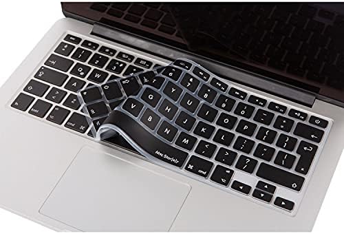MacBook Klavye Koruyucu UK ISO Ters L Enter – Air 13 A1369/A1466 & Pro A1278/A1425/A1502/A1286/A1398 Uyumlu – Avrupa İngilizce İnce Silikon Siyah - Görsel 3