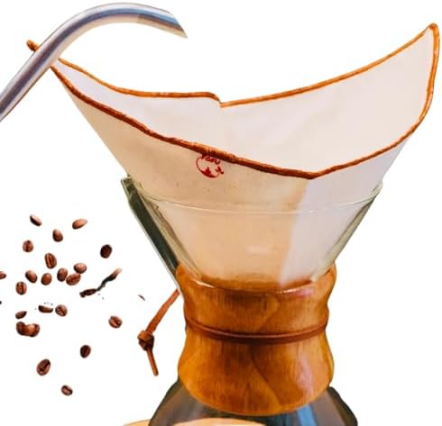 (2 adet) Yıkanabilir, Kumaş Chemex Kahve Filtresi Ağartılmamış%100 Ham Pamuk, Organik, Ekolojik Filtre Chemex (C.2) - Görsel 3