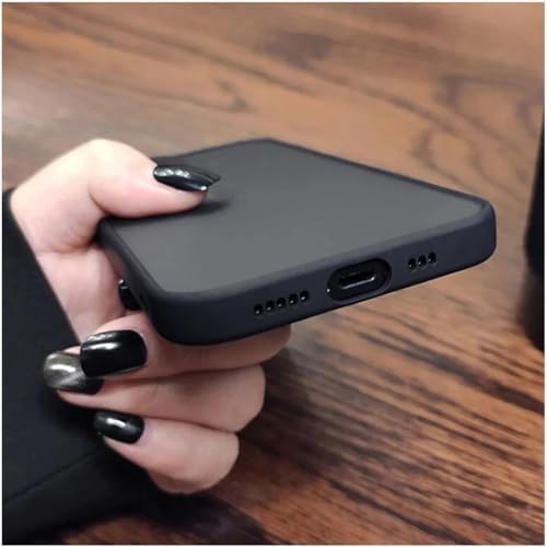 Apple iPhone 11 Uyumlu Kamera Korumalı Mat Transparan Plastik Arka Kapak Tpu Silikon Kenarlar Şık Ve Dayanıklı Koruma Hux Kılıf Kapak (Siyah) - Görsel 3
