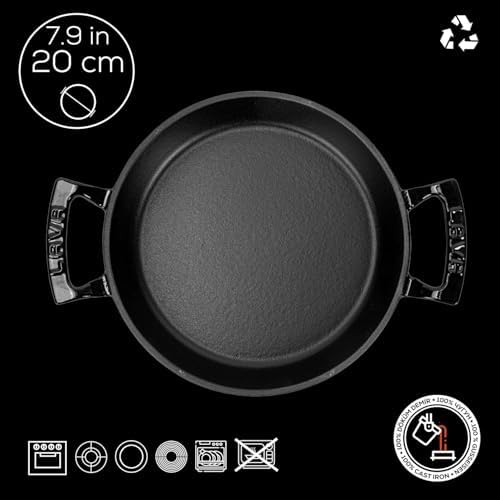 Alternative view of Döküm Yuvarlak Sahan Döküm Demir Yekpare Çift Kulplu Çap(Ø)20cm. Siyah