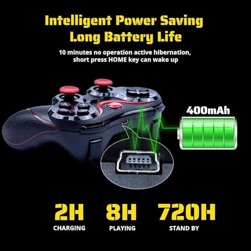 Evrensel Wireless Gamepad, USB Kablosuz Bluetooth 5.0 Joystick TV Box Konsol Oyun Kumandası, Android iOS Cep Telefonu Tutucu için X3 - Görsel 3