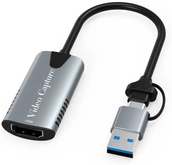 Type-c To Usb 2in1 Video Capture Yakalama Kartı Uçlu HDMI to Type-C PC Bilgisayar Video Adaptör Çevirici (HDMI aktarma için Kullanılmaz)