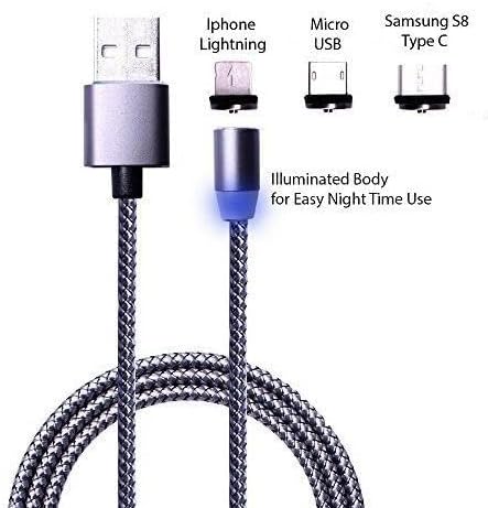 Alternative view of 1049 1 Metre Lightning Micro Usb Type C Mıknatıslı Tüm Telefonlar Uyumlu Şarj Kablosu (kablo bozulmasından sıkıldınız mı Manyetik şarj tak çıkar olmadığı için kablo ömrü uzun olacak)