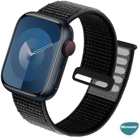Apple Watch Series 8 45mm için Kordon Hasırlı Woven Lacivert [Watch Series 8 45mm ile Uyumlu Kordon - Lacivert]