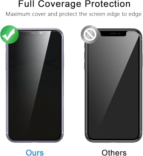 iPhone 11 Privacy (Hayalet) Ekran Koruyucu – 2 Adet - 9H Temperli Cam, Yan Görünme Engelleyici, Tam Kaplama - Görsel 2