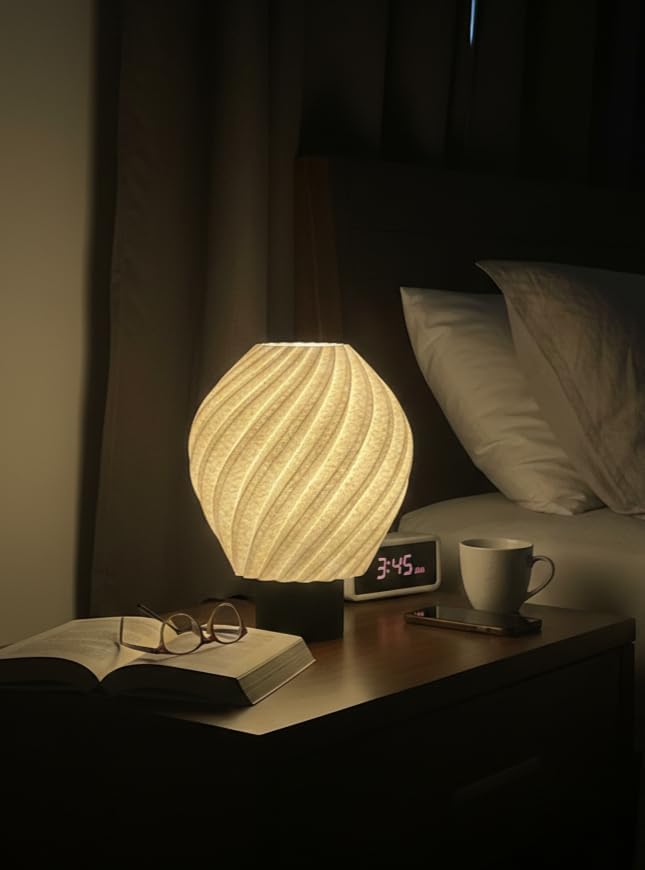 Alternative view of Designobee Lalezar Mermer Görünümlü Lamba- Modern Masa ve Gece Lambası – Ambiyans Lambası, Dekoratif LED Abajur, E14 Duy