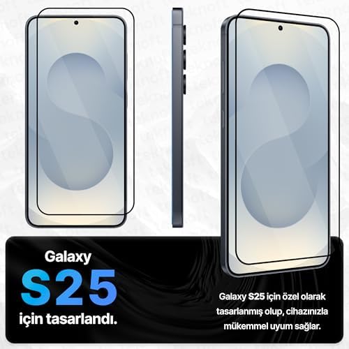 Galaxy S25 ile Uyumlu Otomatik Hizalama Aparatlı Takılırken Toz Toplama Özellikli Ekstra Güçlendirilmiş Lazer Kesim Ekran Koruyucu Kırılmaz Cam - Görsel 2