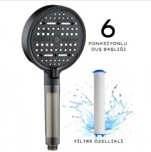 Alternative view of Multi 6 Fonksiyonlu Spa Etkili Filtreli Duş Başlığı Yüksek Basınçlı Su Tasarruflu Klor ve Kireç Önleyici El Duşu, Handshower