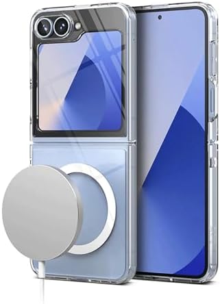 & AKSESUAR Galaxy Z Flip 7 için Magsafe ile Uyumlu Arka Kısmı Şeffaf Kenarları Silikon Yapılı Güçlendirilmiş Mıknatıslı Wireless Kablosuz Şarj Destekli Kılıf (Z Flip 7) - Görsel 2
