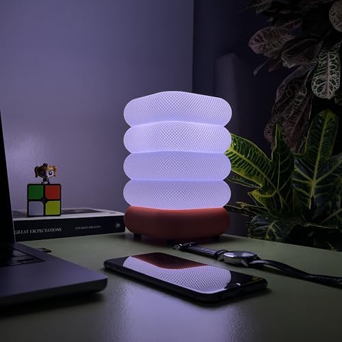 Zen Dalga RGB Masa Lambası – WiFi Akıllı Gece Lambası, Sesli Komut, 16 Milyon Renk E27 LED, Akıllı Ampul Dahil, Yatak Odası Salon Dekoratif Ambiyans Aydınlatma - Görsel 3