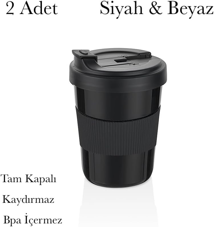 2 Adet Kahve Bardağı 550 ml Bpa İçermez Yürüyüş Seyahat Oto