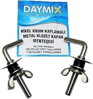 Daymıx Klozet Kapak Menteşesi, Nikel Krom Kaplamalı Metal, Alttan Sıkmalı Vida, Delikli Klozet Taşlarına Uyumlu