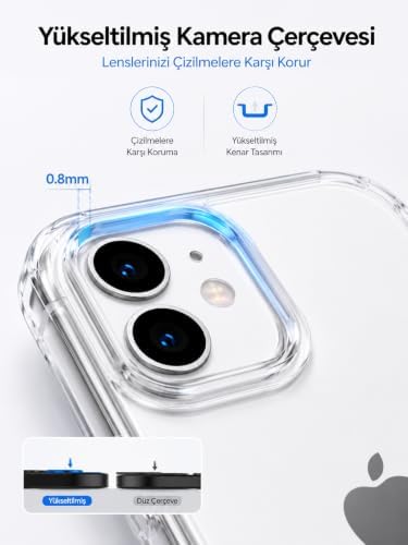 iPhone 11 ile Uyumlu MagSafe Manyetikli Şarj Kılıfı, Kauçuk, Çizilmeye Dayanıklı, Modern Tasarım