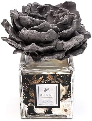 Alternative view of 220 ml Gri Çiçekli Seramik Taşlı Black Vanilya Oda Kokusu
