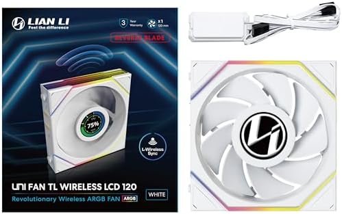 Lian Li UNI FAN REVERSE TL WIRELESS LCD 1x120mm Beyaz Kasa Fanı (G99.12RTLLCD1W1W.00)