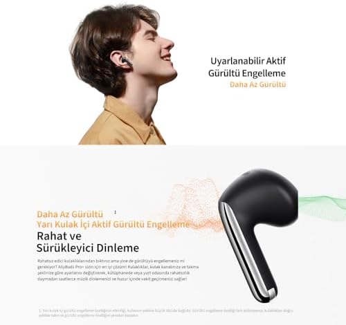 QCY HT10 Ailybuds Pro Plus Adaptif Anc Hi-res Ldac Aı 6 Mikrofon Bluetooth 5.3 Kablosuz Kulaklık Mor - Görsel 3