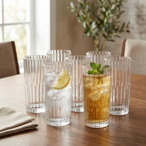 6'lı Kesme Desenli Cam Bardak Seti - Klasik Tasarım Su, Meşrubat ve İkram Bardağı Takımı (320 ml) - Görsel 3