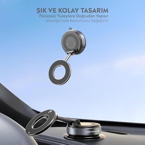 Alternative view of Araç içi ve Masaüstü 360 Derece Dönebilen Vakum Özellikli Magnetik Telefon Tutucu (B KALİTE)