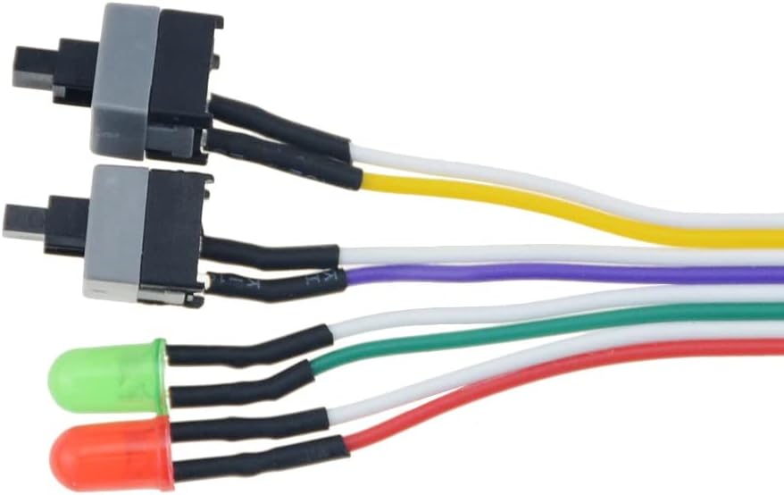 Alternative view of 5064 Ana Kart Power Kablosu Led Işıklı Reset Açma Kapama Butonu Kablosu On Off Switch