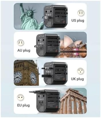 Alternative view of Universal Seyahat Adaptörü, 25W GaN Hızlı Şarj, 2x USB-C + 1x USB-A, Universal Travel Adapter, Priz Dönüştürücü, 200+ Ülke Uyumlu, Çoklu Cihaz Şarj, Kompakt Tasarım