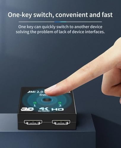 HDMI Switch Splitter, Anahtar, 2 Giriş 1 Çıkış, PS5, PS4, Xbox, TV Kutusu, TV Stick, Monitör, PC ile Uyumlu, Çift Yönlü AB Anahtar, - Görsel 3