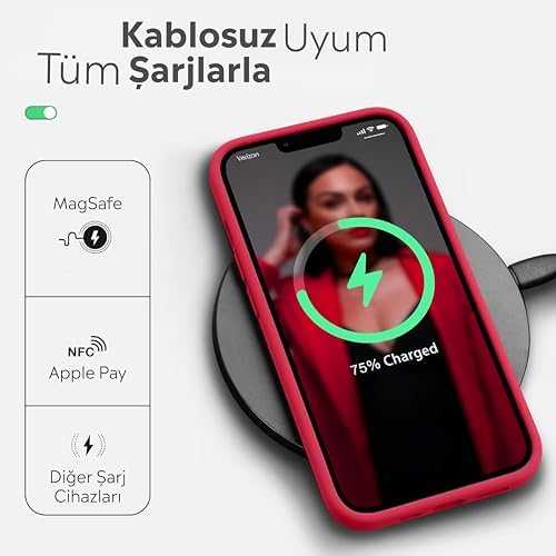 iPhone Kılıf İnce Sıvı Silikon 3 Katmanlı Tam Kaplamalı Yumuşak Jel Kauçuk Kılıf Kapak (Parlak Kırmızı, iPhone 11) - Görsel 2