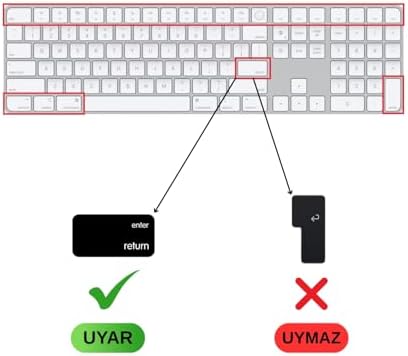 Alternative view of Apple Magic Keyboard 3 A2520 Numeric Klavye Koruyucu – US ANSI Yatay Enter Uyumlu Ultra İnce Silikon Kaplama Şeffaf ve Baskılı Seçenekler Keyboard Protector Siyah