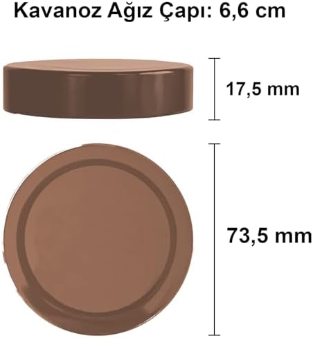 350 ml Kavanoz Metal Derin Kapaklı 350 Cc Şeffaf Reçel, Marmelat Cam Kavanoz Deep 6 Adet (Bakır Kapak) - Görsel 3