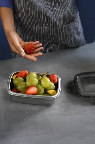 Alternative view of 2 Adet 304 Çelik 550 ml Yemek Meyve Et Buzdolabı Beslenme Saklama Kabı mt224