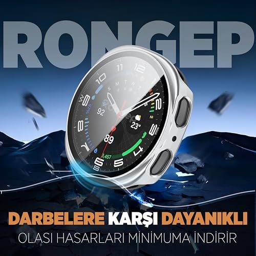Galaxy Watch 8 40mm için Sert Katmanlı Kasa Koruyucu Kılıf PC Malzeme + Ekran Korumalı Çizilmeye Karşı Koruyan Dokunmatiği ve Görüntüyü Etkilemeyen Galaxy Watch8 Ekran Koruyucu (Gümüş) - Görsel 3