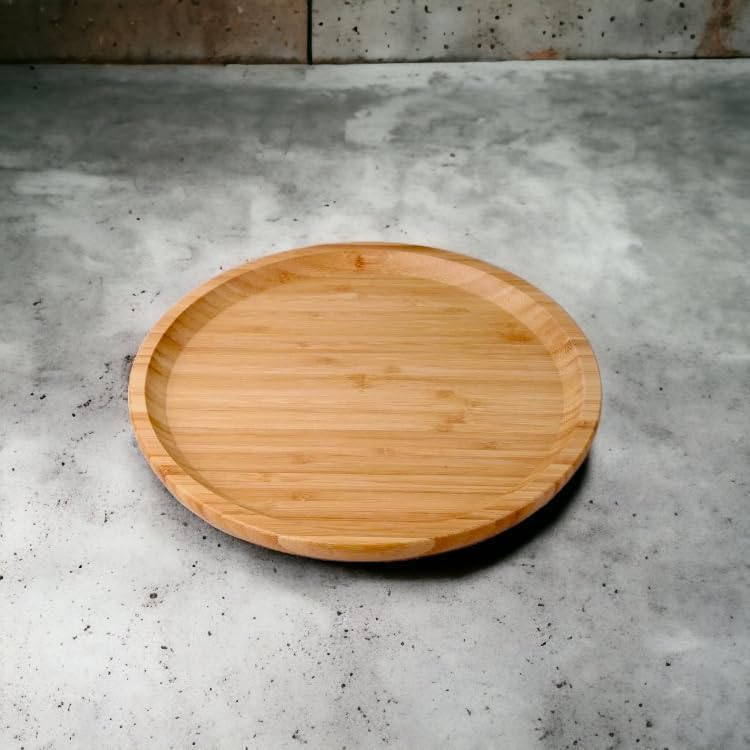 Bambu Lüx Yuvarlak Servis 25 * 25cm, Bambu Sunumluk & Çerezlik Yuvarlak Sunum Tabağı, Sunum Tabağı - Görsel 2