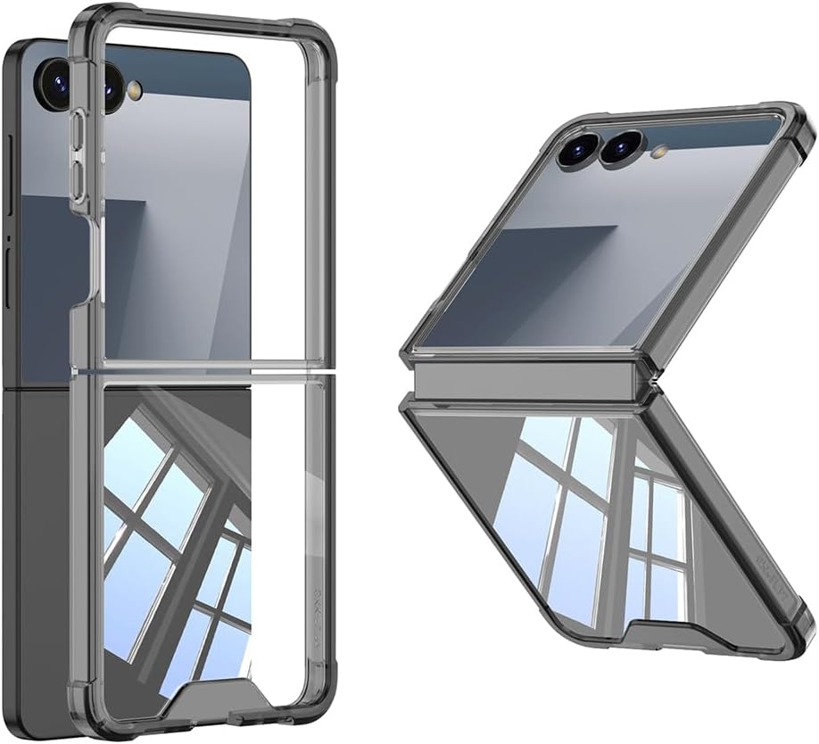 Senon Galaxy Z Flip 7 Kılıf Zore Full Camlı Kıpta Kapak (Siyah) - Görsel 3
